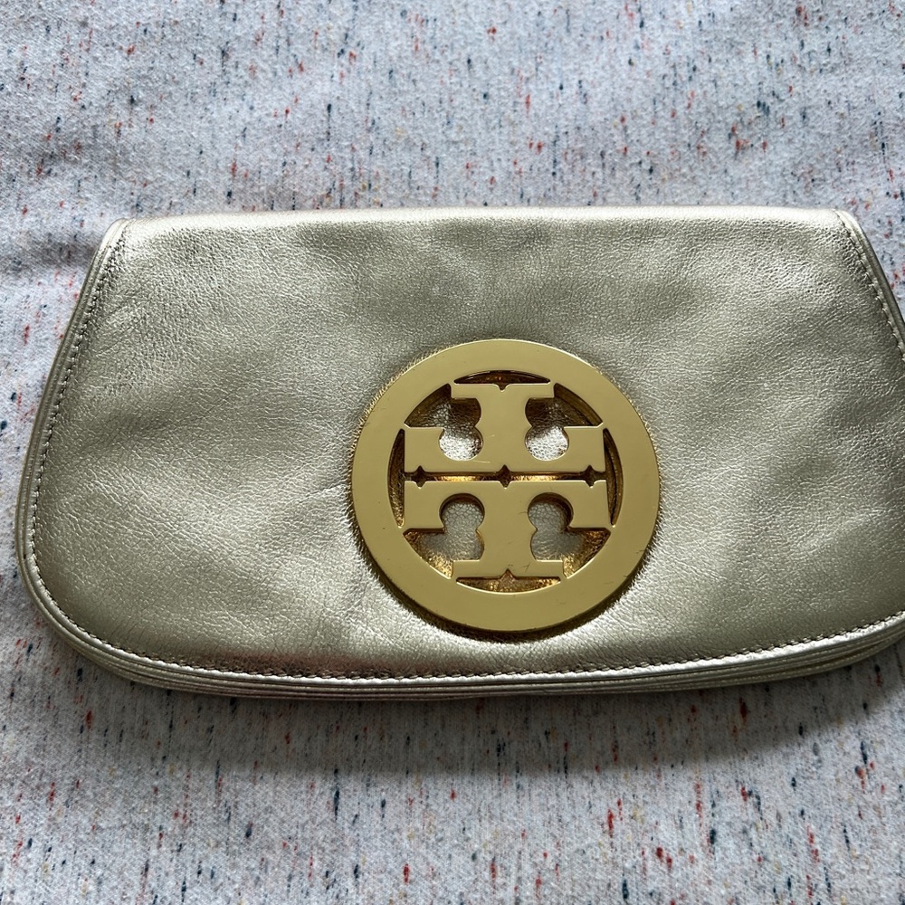 Tory Burch Reva Gold bag and small wallet
